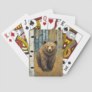 Art Nouveau Grizzly Bear Poker Cards