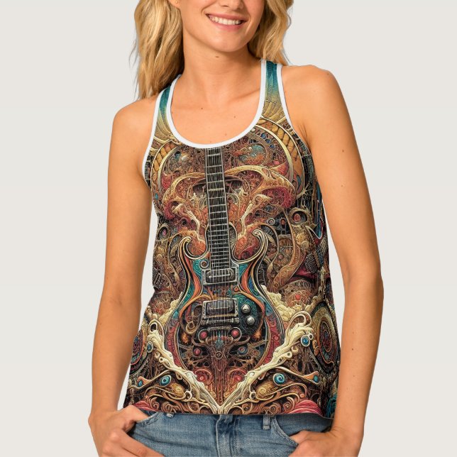 Art Nouveau Guitar Women's Tank Top (Front)