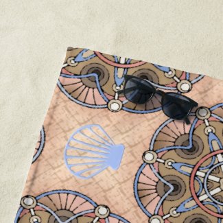 Art Nouveau Haeckel Sealife Mandala Beach Towel