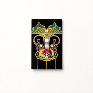 Art nouveau hair comb jewelry illustration light switch cover