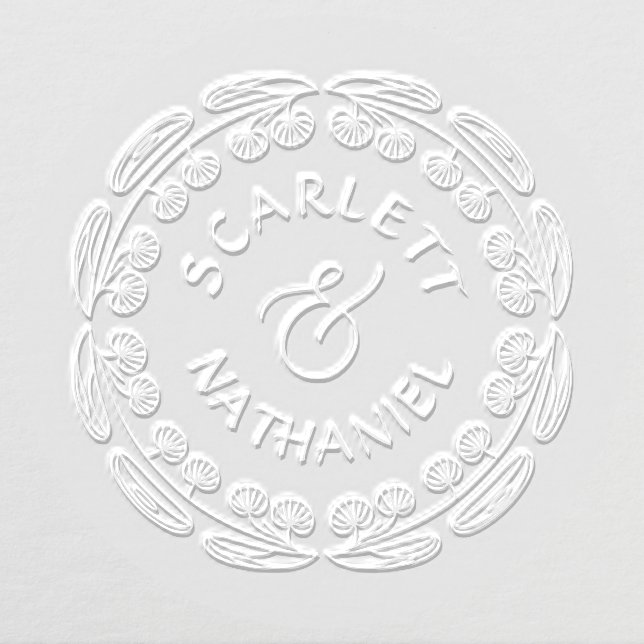 Art Nouveau Herb Border Wedding Stationery Embosser (Design)