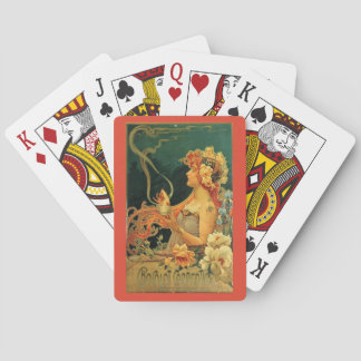 Art nouveau hot chocolate floral advertisement  poker cards