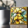 Art Nouveau Hummingbird Garden Faux Stained Glass Ceramic Tile