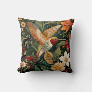 Art Nouveau Hummingbird in Flight