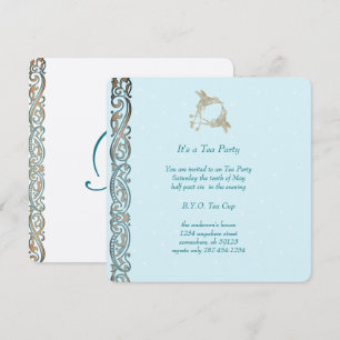 Art Nouveau Hummingbird  Tea Party Invitations
