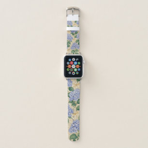 Art Nouveau Hydrangea Pattern with Dragonflies Apple Watch Band