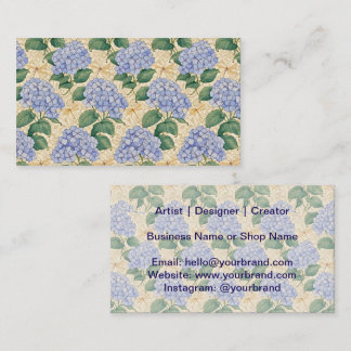 Art Nouveau Hydrangea Pattern with Dragonflies Business Card