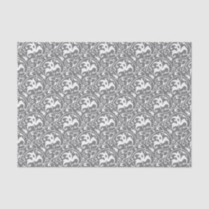 Art Nouveau Ikat - Grey / Gray and White Tissue Paper