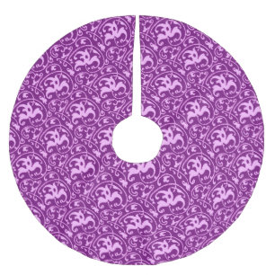 Art Nouveau Ikat - Orchid and Purple Brushed Polyester Tree Skirt