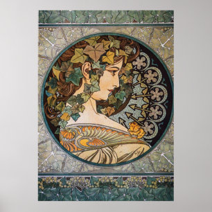 Art Nouveau illustration by Alphonse Mucha Poster