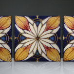 Art Nouveau Inspired Classic Floral Geometric Ceramic Tile<br><div class="desc">Dive into the era of aesthetic innovation with our Art Nouveau Inspired Ceramic Tile. This tile pays homage to the revolutionary art movement of the late 19th and early 20th centuries, blending organic forms with geometric precision in a design as timeless as Art Nouveau itself. Each tile features a distinctive,...</div>