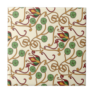 Art Nouveau-inspired floral design Ceramic Tile