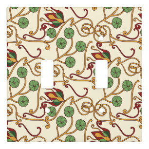 Art Nouveau-inspired floral design Light Switch Cover