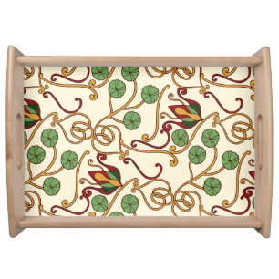 Art Nouveau-inspired floral design Serving Tray