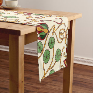 Art Nouveau-inspired floral design Short Table Runner