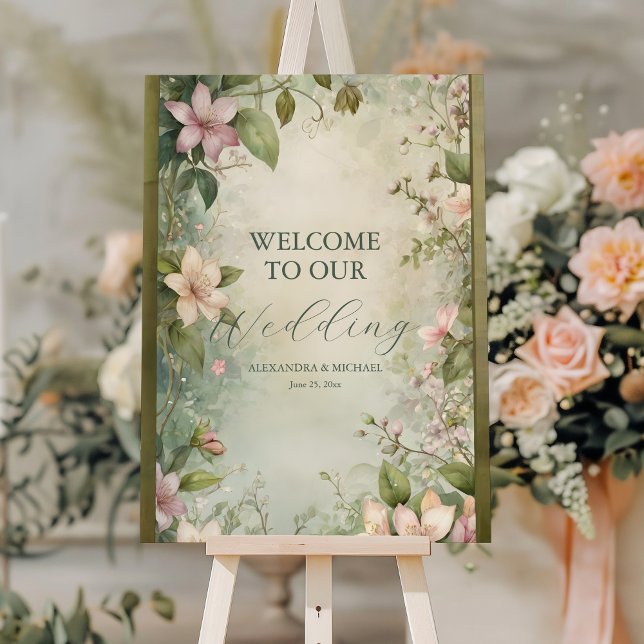 Art Nouveau Inspired Floral Symphony Wedding Foam Board (Creator Uploaded)