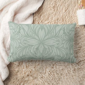 Art Nouveau Inspired Sage on Sage Lumbar Pillow