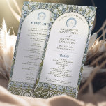 Art Nouveau Inspired Vintage Wedding Program<br><div class="desc">This elegantly designed wedding program is a tribute to the Art Nouveau movement, inspired by the distinct style of Alphonse Mucha. The program features a subtle color palette of ivory, cornflower blue, and gold, which gracefully adorns the borders with Mucha's signature floral and botanical patterns. The centerpiece of the program...</div>