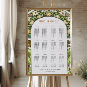 Art Nouveau Inspired Wedding Seating Chart Foam Board