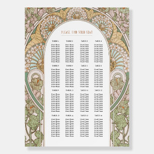 Art Nouveau Inspired Wedding Seating Chart Foam Board
