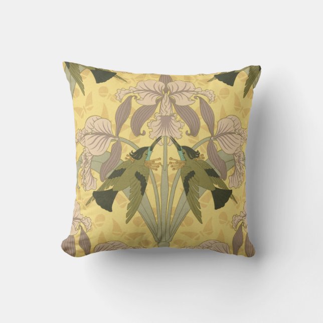 Art Nouveau Iris Design Pillow (Front)