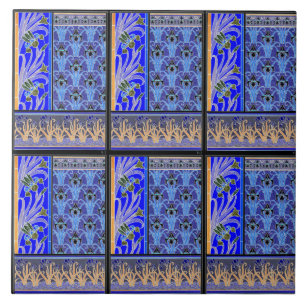 Art nouveau iris flower elegant vintage floral ceramic tile