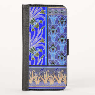 Art nouveau iris flower elegant vintage verneuil  iPhone x wallet case