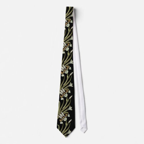 Art Nouveau Iris tie _ black background