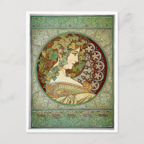 ART NOUVEAU IVY POSTCARD