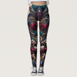 Art Nouveau Jewel Tone Floral Vintage Glam Leggings<br><div class="desc">Leggings</div>