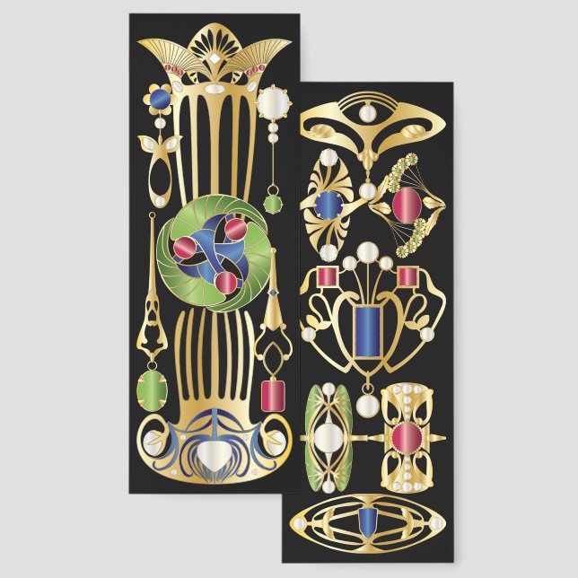 Art Nouveau Jewelry Bookmark (Front & Back)