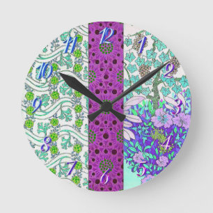 Art nouveau joseph binet Grapevine floral Round Clock