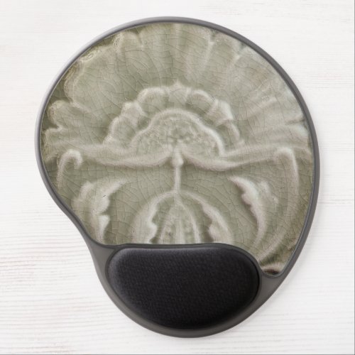 Art nouveau jugendstil flower tile design brown gel mouse pad