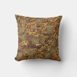 Art Nouveau Klimt Gold Brown Red Pillow at Zazzle