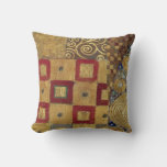Art Nouveau Klimt - Gold, Red, Old Gold, Silver Throw Pillow at Zazzle