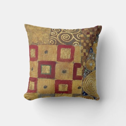 Art Nouveau Klimt _ Gold Red Old Gold Silver Throw Pillow