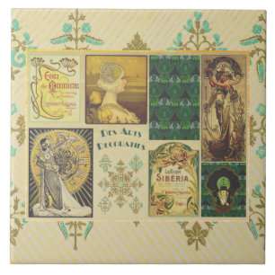 Art Nouveau Ladies Ceramic Tile