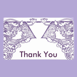 Art Nouveau Ladies Customizable Thank You Rectangular Sticker