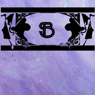 Art nouveau ladies Frame  Self-inking Stamp