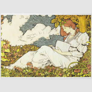 Art Nouveau Lady 14 Decoupage Tissue Paper