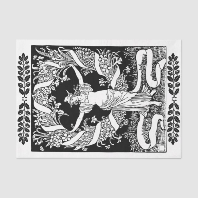 Art Nouveau Lady 17 Decoupage Tissue Paper (Front)