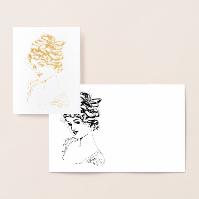 Art Nouveau Lady 1917 Fine Art  Foil Card (Display)