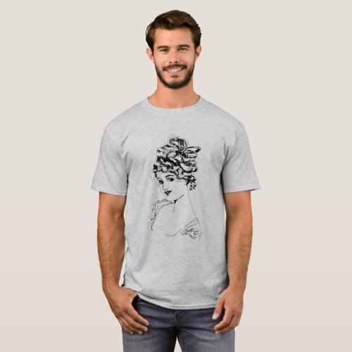 Art Nouveau Lady 1917 Fine Art  T_Shirt