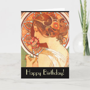 Art Nouveau Lady Birthday Card