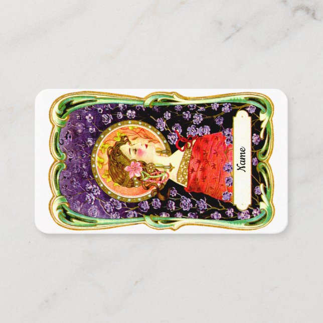 Art Nouveau Lady Business Card (Front)