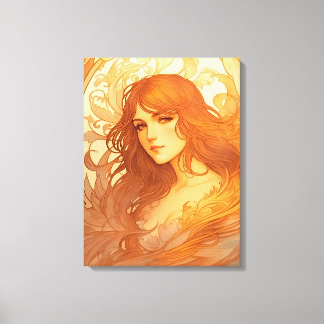 Art Nouveau Lady Canvas Print (Front)