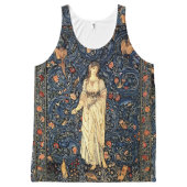 Art Nouveau Lady Flowers Birds Rabbits Tank Top (Front)