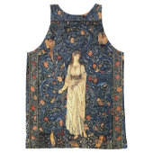 Art Nouveau Lady Flowers Birds Rabbits Tank Top (Back)