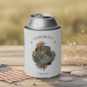Art Nouveau Lady Liberty USA 250 Motif ID1303 Can Cooler