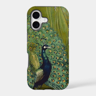 Art Nouveau Lady & Peacock Vintage Illustration iPhone 17 Case